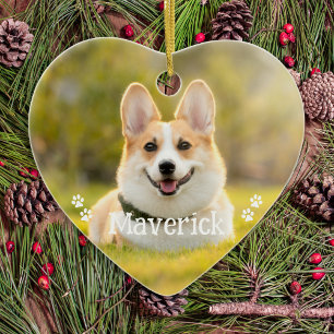 Modern Simple Stylish Personalised Pet Dog Photo Ceramic Ornament