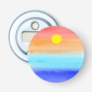 Modern simple sunset Rainbow colourful gradient  Bottle Opener
