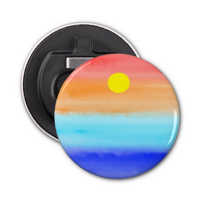 Modern simple sunset Rainbow colourful gradient  Bottle Opener (Front)