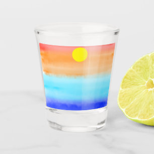 Modern simple sunset Rainbow colourful gradient  Shot Glass