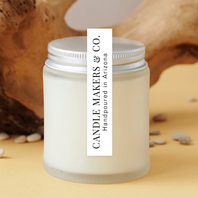 Modern Simple Tamper Proof Thin Candle Jar Label (Simple thin vertical jar or tin label, perfect to brand and tamper-proof your products)