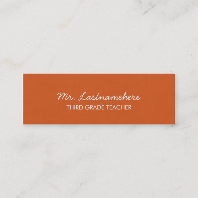 Modern & Simple Teacher Business Card (Front)