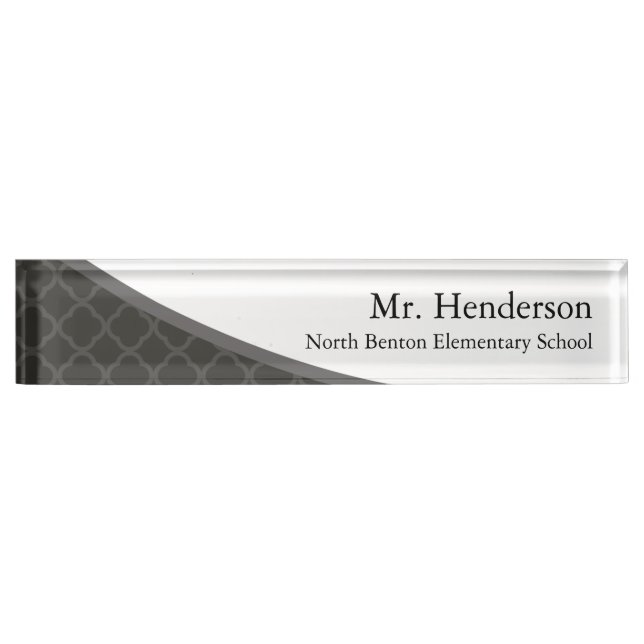 Modern Simple Teacher Nameplate (Front)