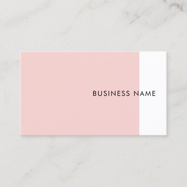 Modern Simple Template Blush Pink Elegant Company Business Card (Front)
