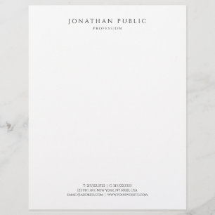 Modern Simple Template Elegant Black And White Custom Letterhead