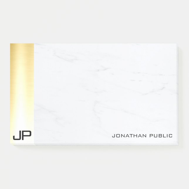 Modern Simple Template Elegant Gold And Marble Post-it Notes (Front)