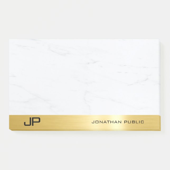 Modern Simple Template Elegant Gold And Marble Post-it Notes (Front)