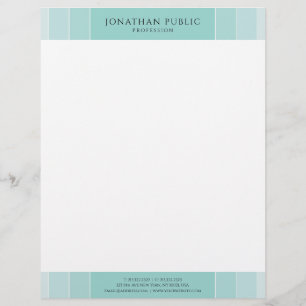 Modern Simple Template Elegant Green And White Custom Letterhead