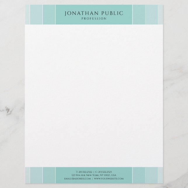 Modern Simple Template Elegant Green And White Custom Letterhead (Front)
