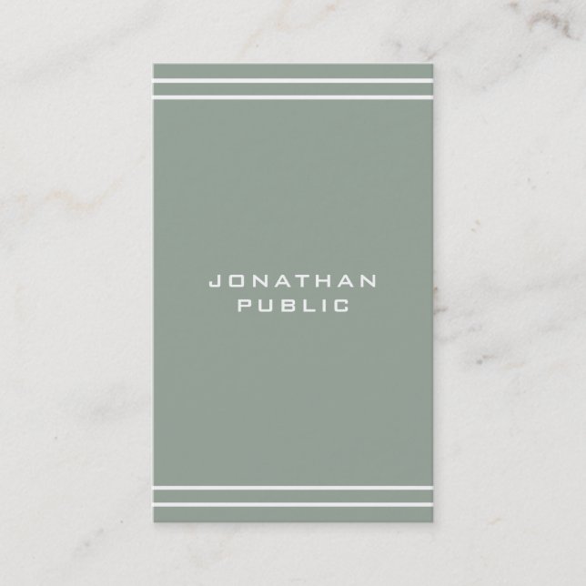 Modern Simple Template Elegant Green Professional Business Card (Front)