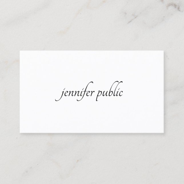 Modern Simple Template Elegant Handwritten Business Card (Front)