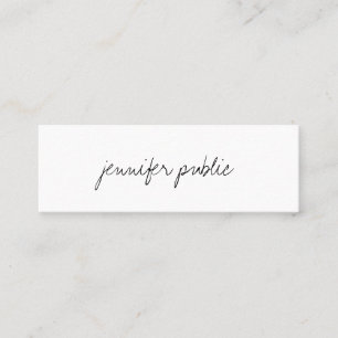 Modern Simple Template Elegant Handwritten Script Mini Business Card