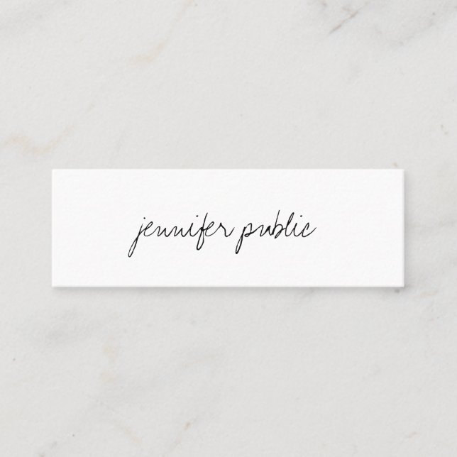 Modern Simple Template Elegant Handwritten Script Mini Business Card (Front)