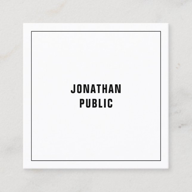 Modern Simple Template Elegant Professional Square Business Card (Front)