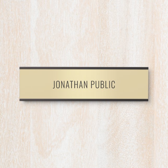 Modern Simple Template Faux Gold Home Door Sign (Front)