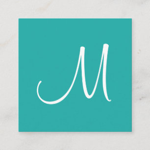 Modern Simple Template Trendy Teal Elegant Square Business Card