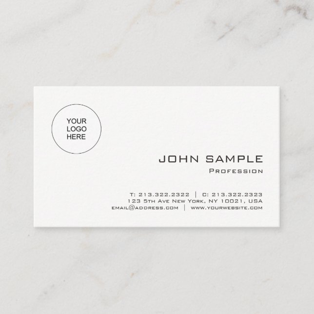 Modern Simple Template Upload Your Logo to Business Card (Front)