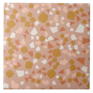 Modern Simple Terrazzo Blush Pink Gold Tile