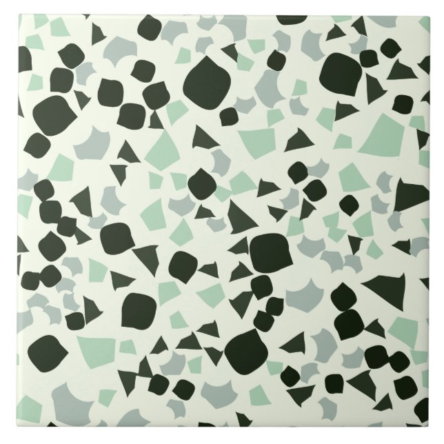 Modern Simple Terrazzo White Aqua Tile (Front)