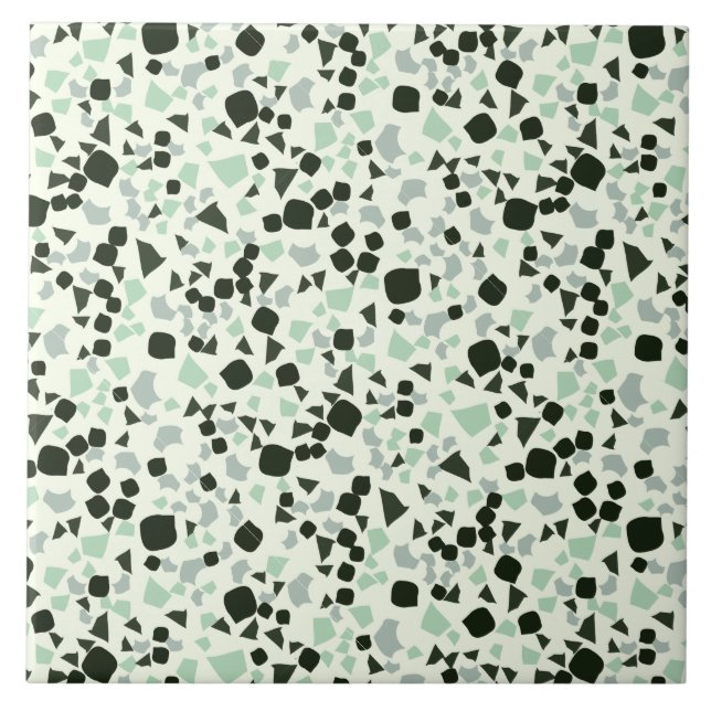 Modern Simple Terrazzo White Aqua Tile (Front)
