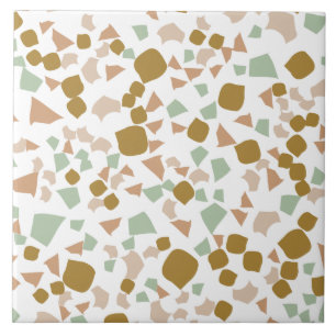 Modern Simple Terrazzo White Gold Ceramic Tile