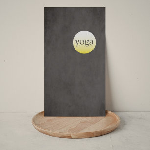 Modern Simple Texture Black Yellow Yoga Instructor Business Card