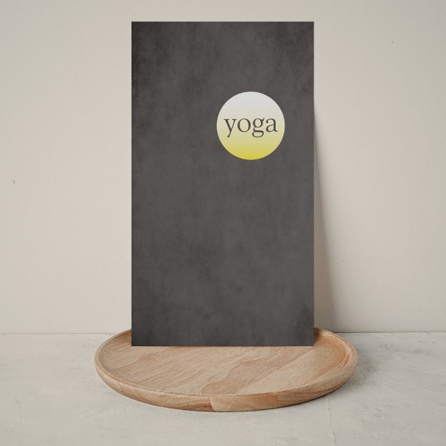 Modern Simple Texture Black Yellow Yoga Instructor Business Card (Creator Uploaded)