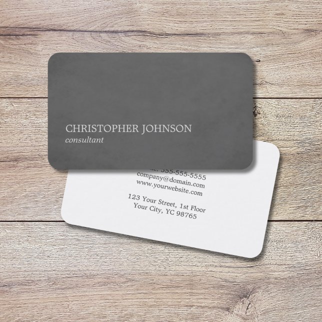 Modern Simple Texture Grey Consultant Business Card (Creator Uploaded)