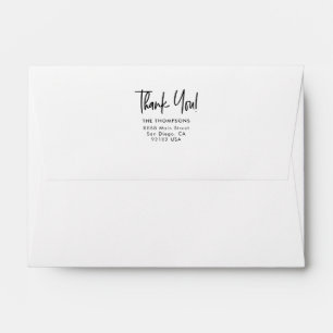 Modern Simple Thank you Family Return address Envelope