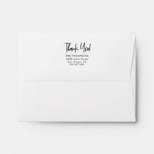 Modern Simple Thank you Family Return address Envelope