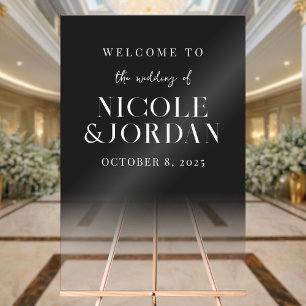 Modern Simple Transparent Wedding Welcome Acrylic Sign