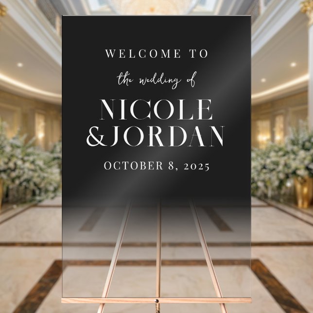 Modern Simple Transparent Wedding Welcome Acrylic Sign (Creator Uploaded)