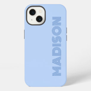 Modern Simple Trendy Bold Blue Monogram iPhone 13 Case