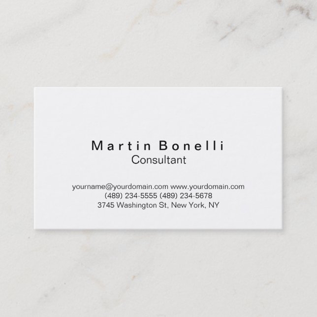 Modern Simple Trendy Consultant Business Card (Front)