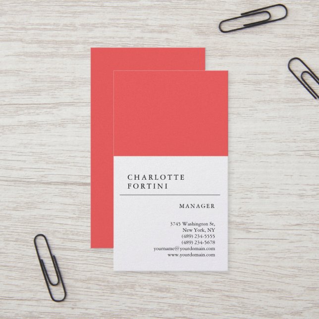Modern Simple Trendy Minimalist Pearl Premium Business Card (Front/Back In Situ)