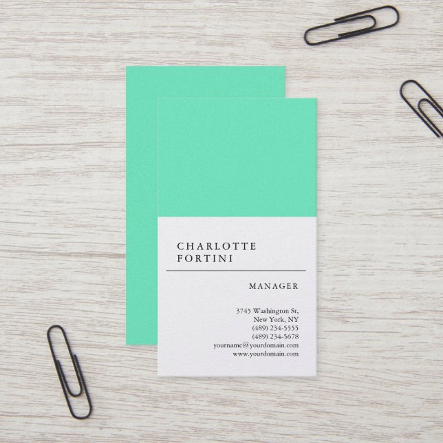 Modern Simple Trendy Minimalist Pearl Premium Business Card (Front/Back In Situ)