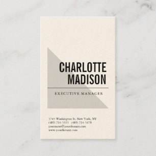 Modern Simple Trendy Minimalist Plain Cream Business Card