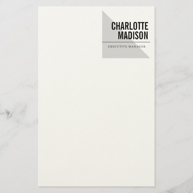 Modern Simple Trendy Minimalist Plain Stationery (Front)