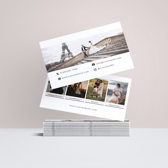 Modern Simple Trendy Photo Collage Photographer Business Card (Creator Uploaded)