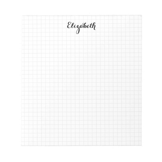 Modern Simple Trendy Stylish Squares Elegant Name Notepad (Front)