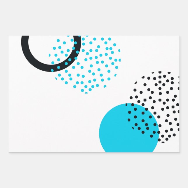 Modern, simple, trendy, urban circle graphic wrapping paper sheet (Front)