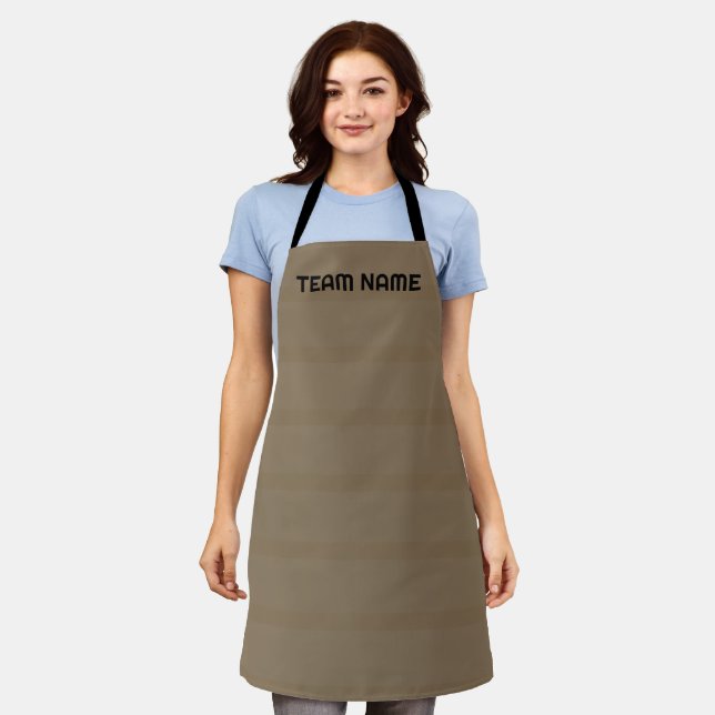 Modern Simple Two Tone Stripe Geometric Boho brown Apron (Worn)