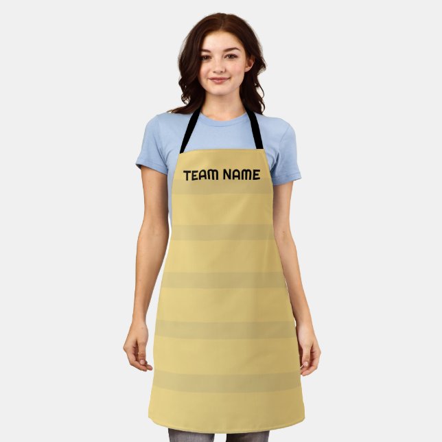 Modern Simple Two Tone Stripe Geometric Boho brown Apron (Worn)