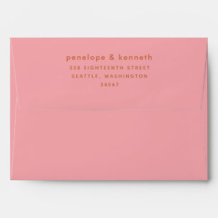 Modern Simple Typography   Boho Pink Wedding  Envelope