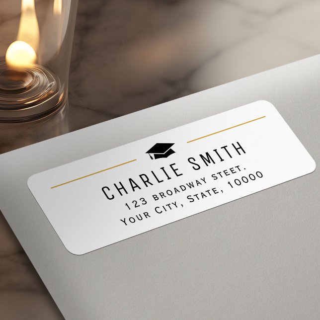 Modern Simple Typography Graduate Return Address Label (Modern Simple Typography Graduate Return Address Label)