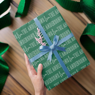 Modern Simple Typography Pattern Custom Family Wrapping Paper