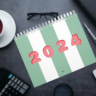 Modern Simple Typography Striped Calendar