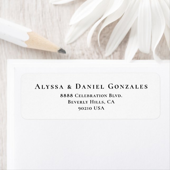 Modern Simple typography wedding return address Label (Insitu)