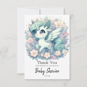 Modern Simple Unicorn Baby Shower Thank You Card