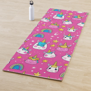 modern simple unicorn pattern rainbow for her yoga mat